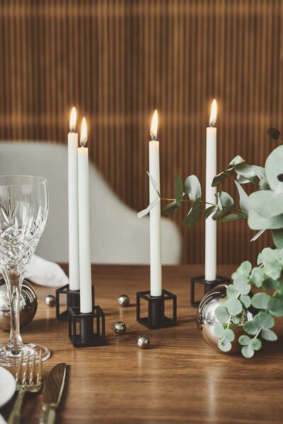 Audo Copenhagen Sada svícnů Kubus Micro - Black BLS196