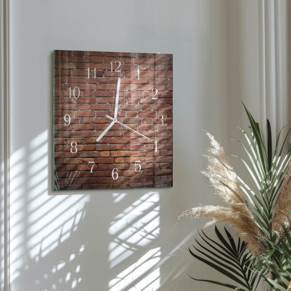Skleněné hodiny Cihlový zskb-30x30-00087507