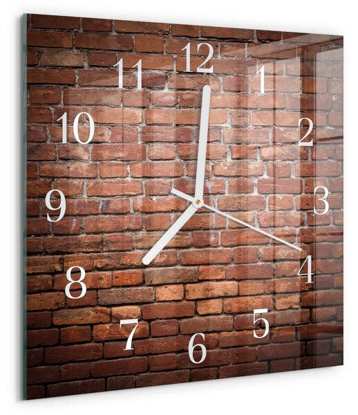 Skleněné hodiny Cihlový zskb-30x30-00087507