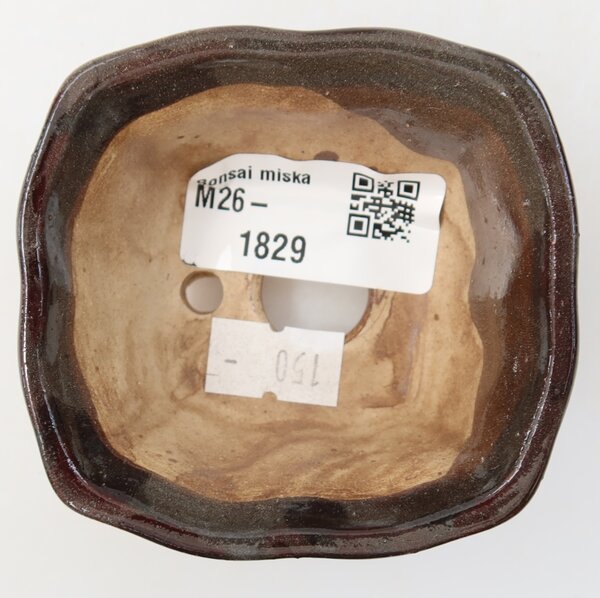 E-bonsai Keramická bonsai miska 7,5 x 7 x 3,5 cm hnědá