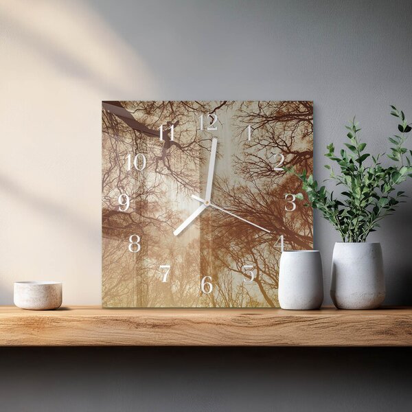 Skleněné hodiny Koruny stromů zskb-30x30-00090976