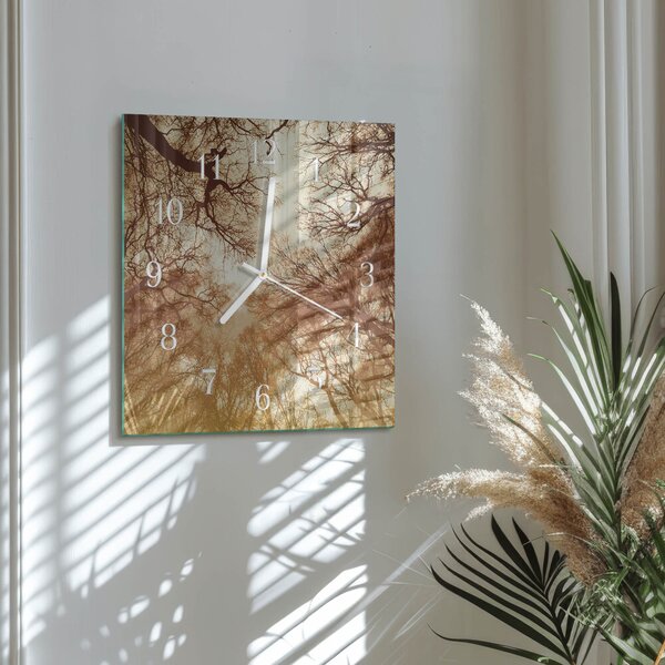 Skleněné hodiny Koruny stromů zskb-30x30-00090976