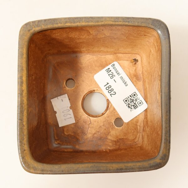E-bonsai Keramická bonsai miska 8,5 x 8,5 x 5,5 cm hnědá
