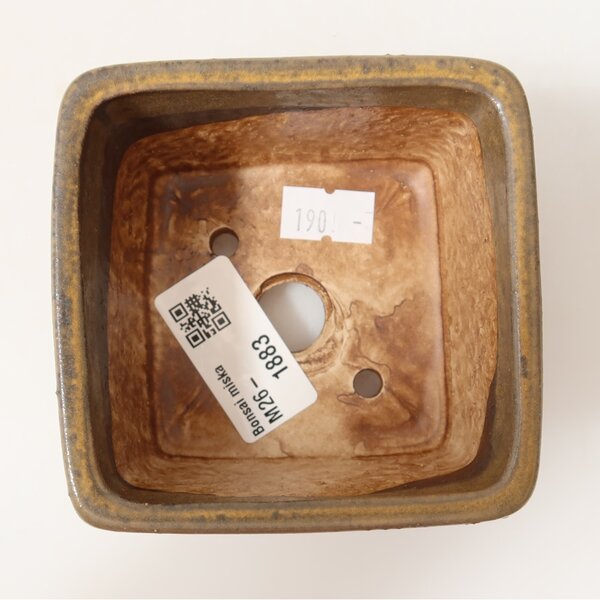 E-bonsai Keramická bonsai miska 8,5 x 8,5 x 5,5 cm hnědá