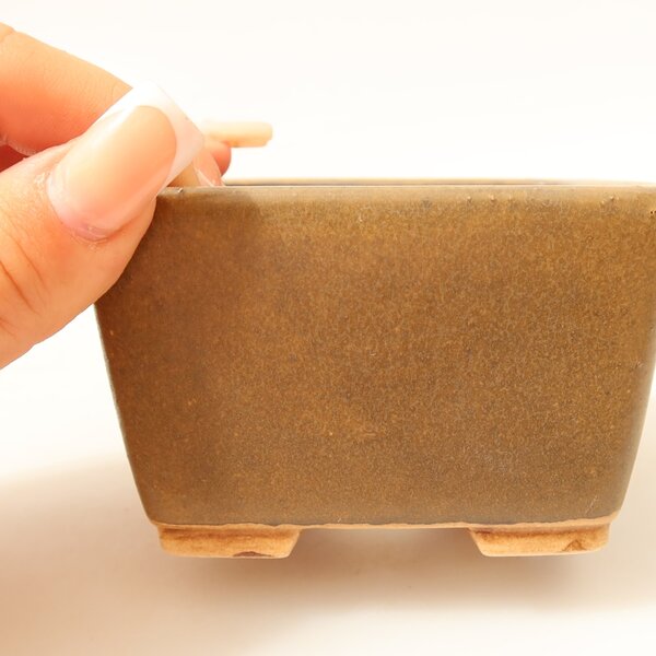 E-bonsai Keramická bonsai miska 8,5 x 8,5 x 5,5 cm hnědá