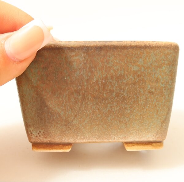 E-bonsai Keramická bonsai miska 8,5 x 8,5 x 5,5 cm zelená