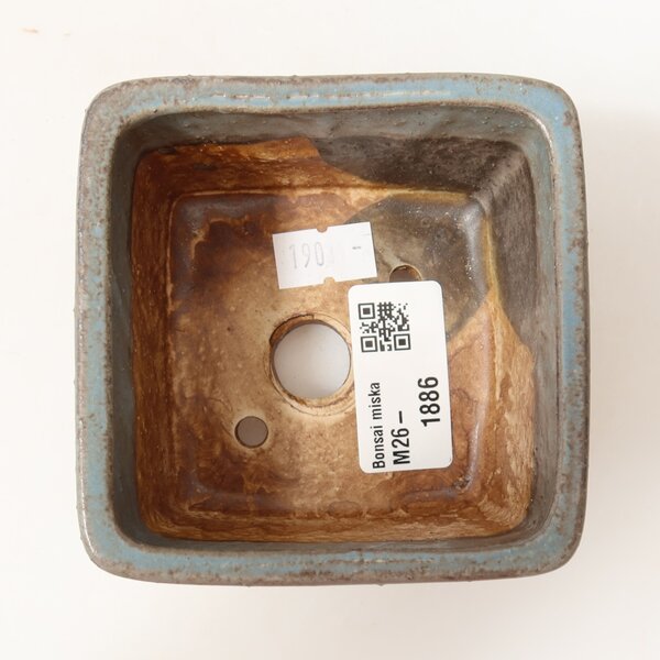 E-bonsai Keramická bonsai miska 8,5 x 8,5 x 5,5 cm modrá