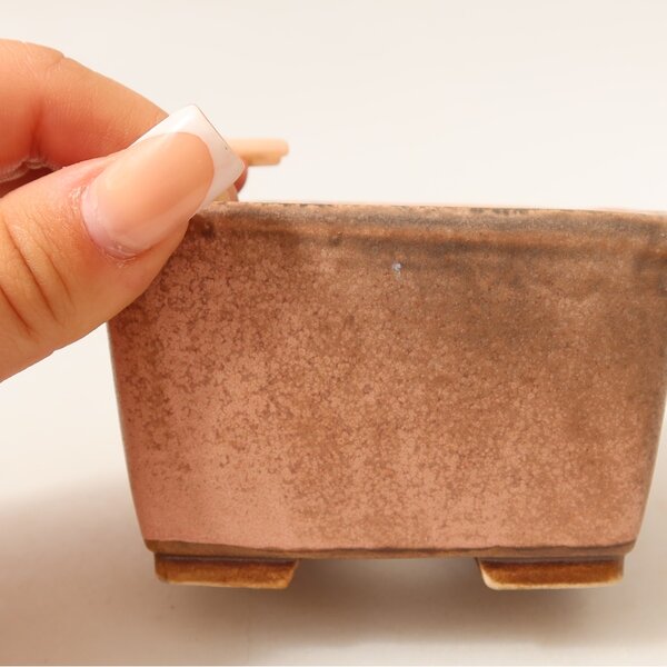 E-bonsai Keramická bonsai miska 8,5 x 8,5 x 5,5 cm růžová