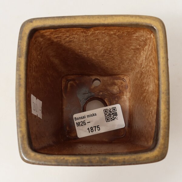 E-bonsai Keramická bonsai miska 8,5 x 8,5 x 10,5 cm hnědá