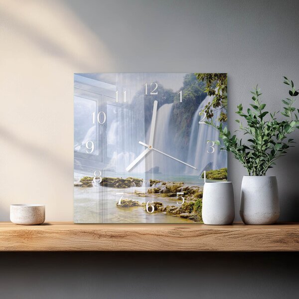 Skleněné hodiny Vodopád zskb-30x30-00058472