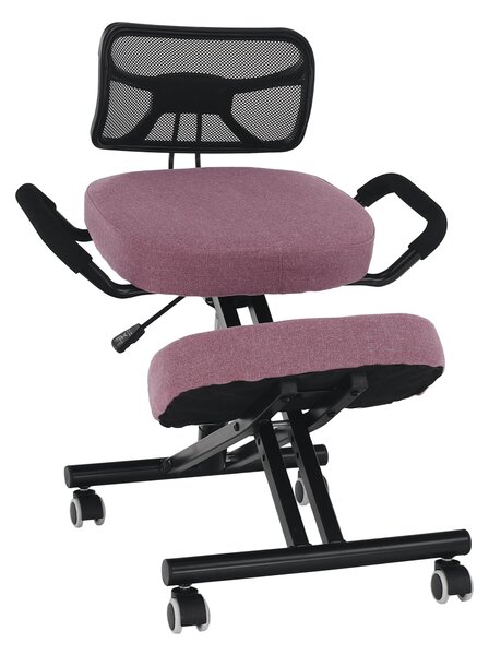 Ergonomická kancelářská židle Rusu (růžová + černá)