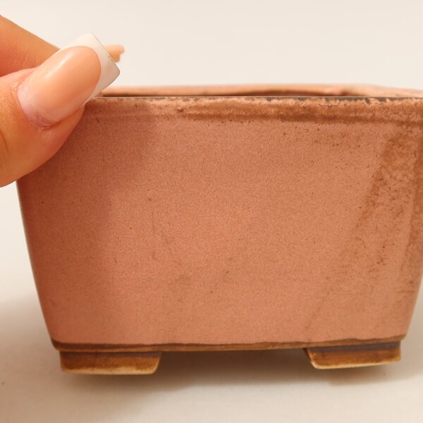 E-bonsai Keramická bonsai miska 10,5 x 10,5 x 7 cm růžová