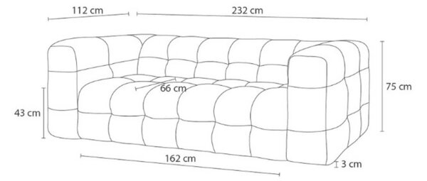 -25 % Dny MOMENTI– Bobochic Paris Zelená trojmístná pohovka Cloud 232 cm