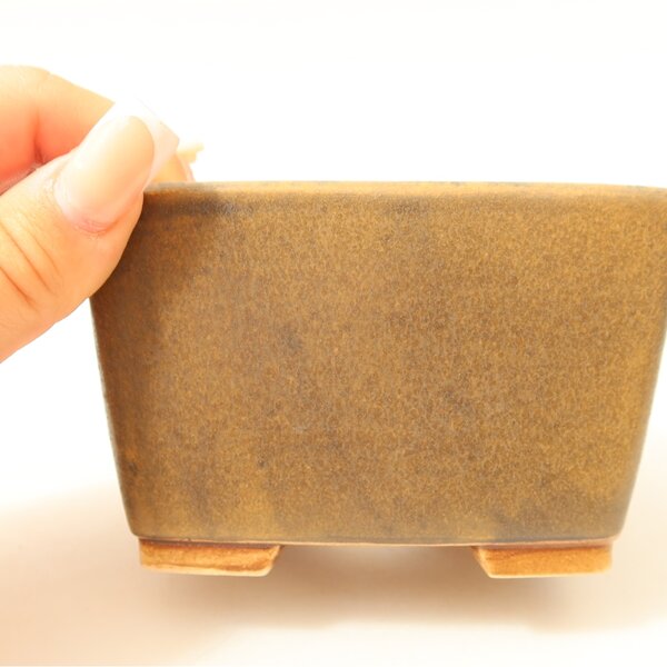 E-bonsai Keramická bonsai miska 10,5 x 10,5 x 7 cm hnědá