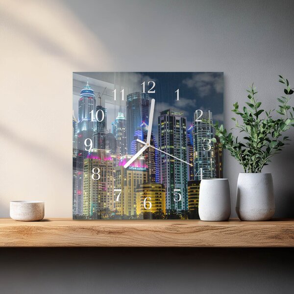 Skleněné hodiny Město zskb-30x30-00085982