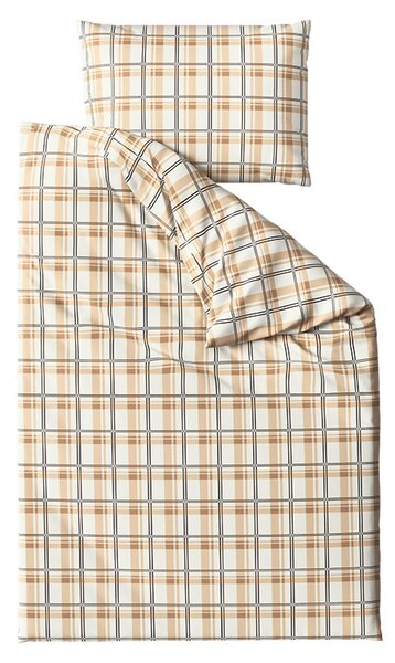 Mikroplyšové povlečení PLAID krémové Rozměr povlečení: 2 ks 70 x 90 cm | 200 x 220 cm