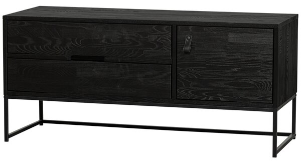 WOOOD Černý dřevěný TV stolek Sinai 120 x 44 cm