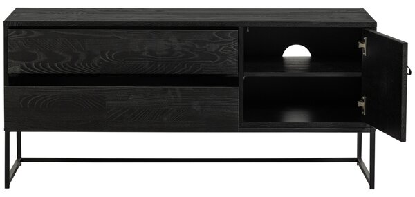 WOOOD Černý dřevěný TV stolek Sinai 120 x 44 cm
