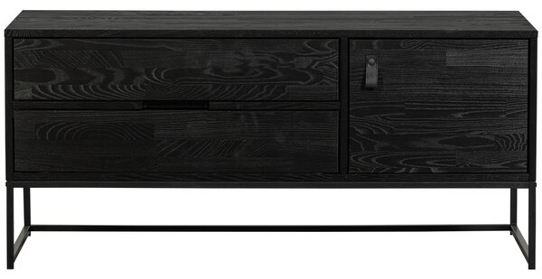 WOOOD Černý dřevěný TV stolek Sinai 120 x 44 cm