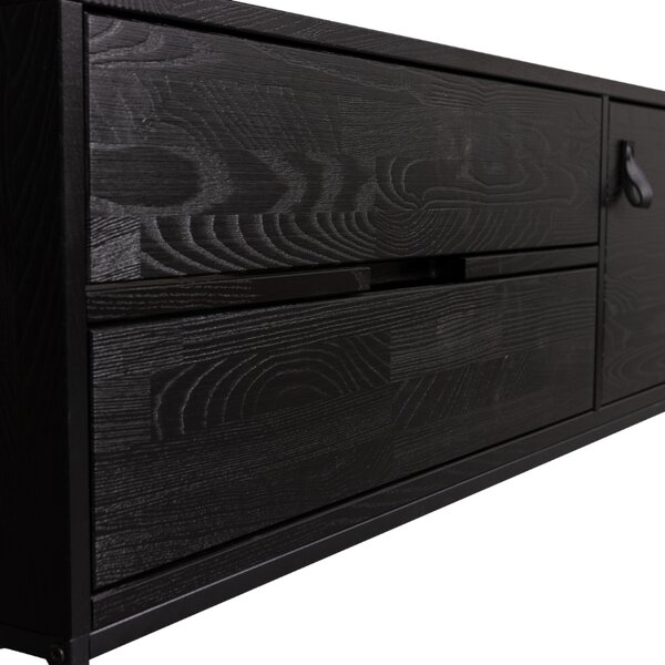 WOOOD Černý dřevěný TV stolek Sinai 120 x 44 cm