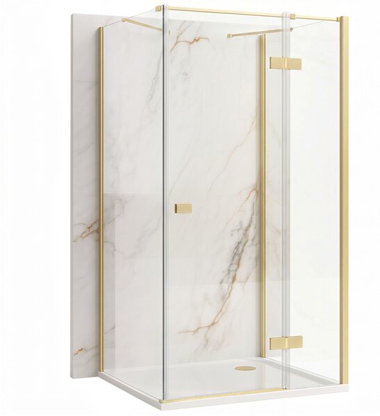 Sprchový kout Rea Atlas 90x80 Brush Gold