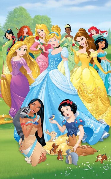 Dětská tapeta Disney Princezny, Walltastic, 152x243 cm