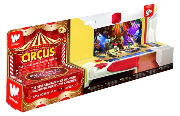 Dětská tapeta Cirkus, Walltastic, 304x243 cm