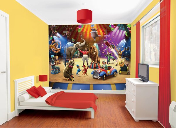 Dětská tapeta Cirkus, Walltastic, 304x243 cm