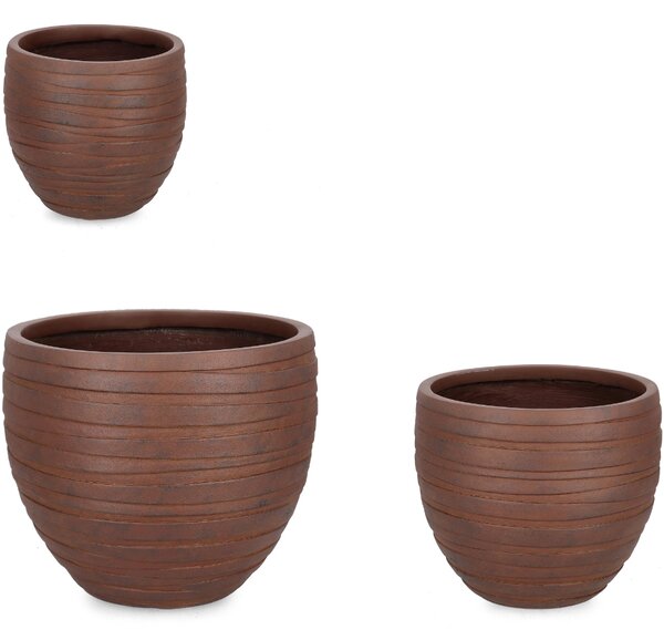 Bizzotto Set tří keramických zahradních květináčů Strips Ø27/36/46 cm