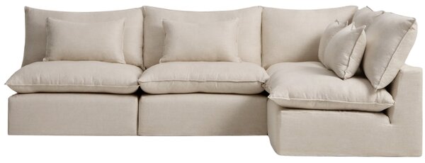 Kave Home Béžová rohová pohovka Anarela 327 cm s odnímatelným potahem