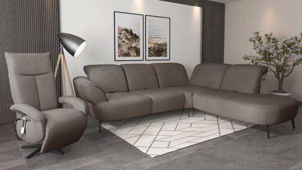 ROHOVÁ SEDAČKA, textil, jílová barva Sit & More - Sedací soupravy, Online Only
