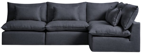 Kave Home Tmavě šedá rohová pohovka Anarela 327 cm s odnímatelným potahem