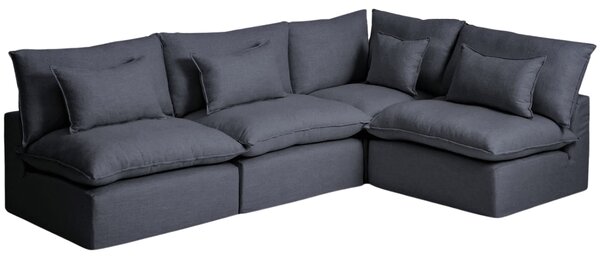 Kave Home Tmavě šedá rohová pohovka Anarela 327 cm s odnímatelným potahem