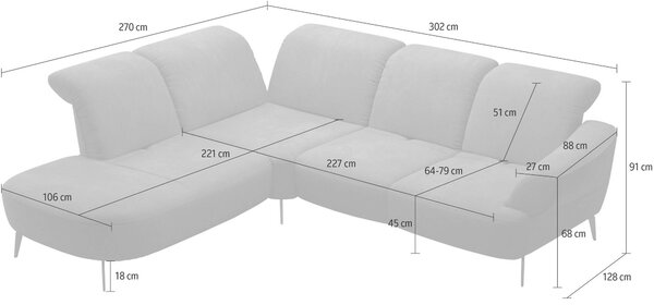 ROHOVÁ SEDAČKA, textil, lilková Sit & More - Sedací soupravy, Online Only