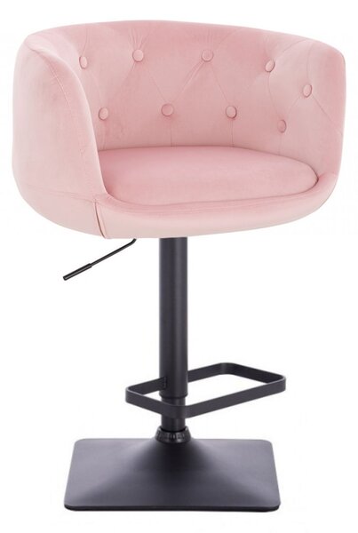 Barová židle MONTANA VELUR na černé podstavě - růžová