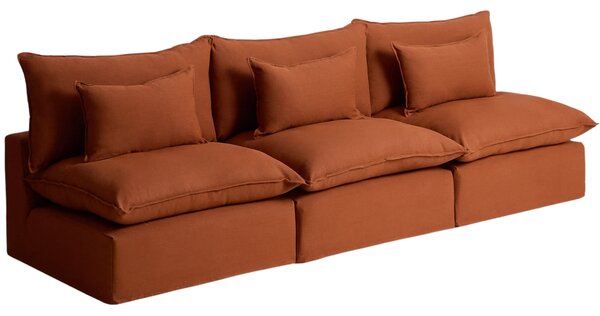 Kave Home Terakotová pohovka Anarela 330 cm s odnímatelným potahem
