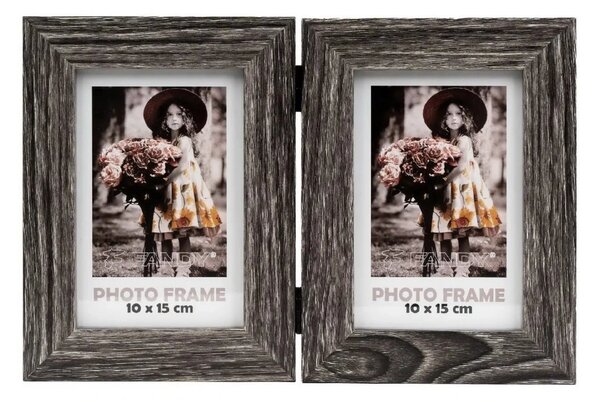 FANDY Fotorámeček Narvik 10x15/2 2 šedohnědý
