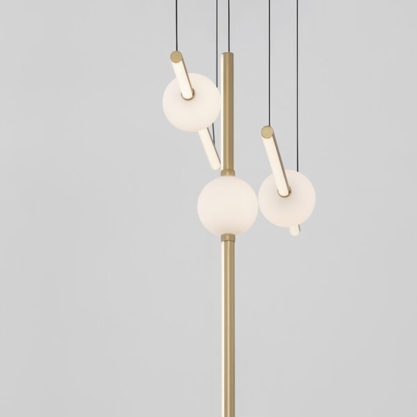 Zlaté závěsné LED světlo Nova Luce Acrobat 89 cm