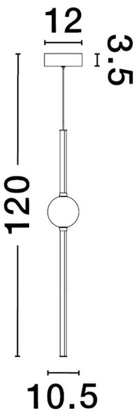 Zlaté závěsné LED světlo Nova Luce Acrobat 12 cm