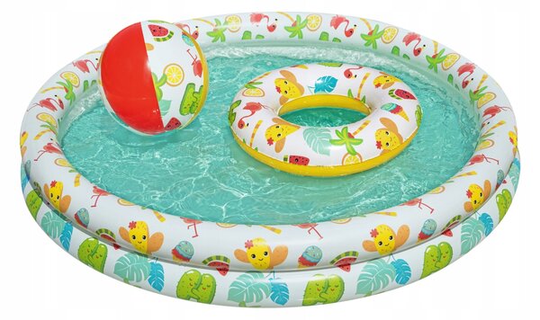 Bazén pro děti 3v1 122 x 20 cm + KOLO + MÍČ Bestway 51124