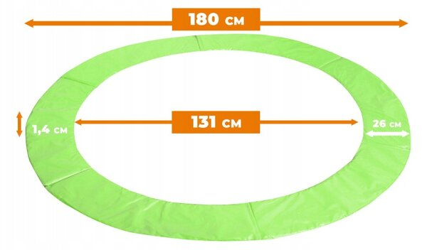Ochranný kryt na pružiny trampolíny Aga 180-180 cm