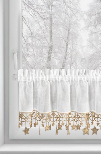 KRÁTKÁ VÁNOČNÍ ZÁCLONA NA PÁSCE XMAS 30X150 CM HVĚZDY