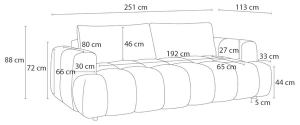 -25 % Dny MOMENTI– Bobochic Paris Tmavě modrá bouclé rozkládací pohovka Fuji 251 cm