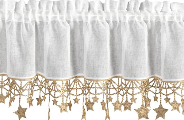 KRÁTKÁ VÁNOČNÍ ZÁCLONA NA PÁSCE XMAS 30X150 CM HVĚZDY