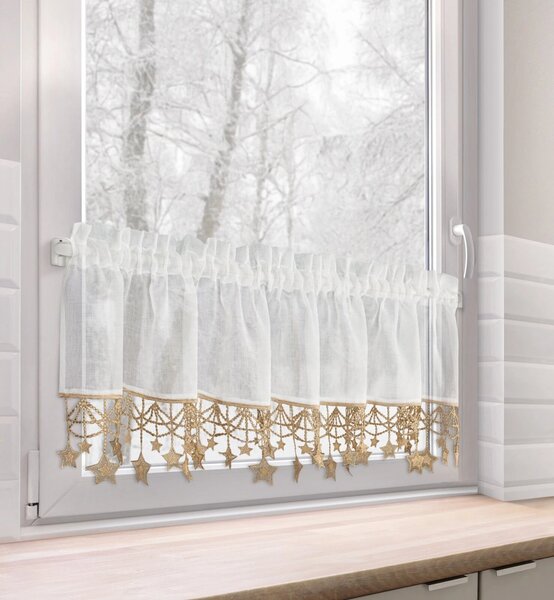 KRÁTKÁ VÁNOČNÍ ZÁCLONA NA PÁSCE XMAS 30X150 CM HVĚZDY