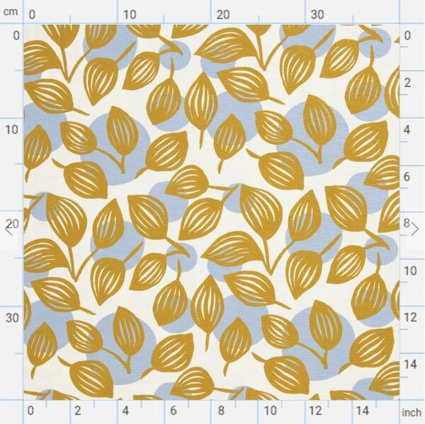 SWAFING Dekorační látka Dots & Leaves by Emjo Design listy a puntíky