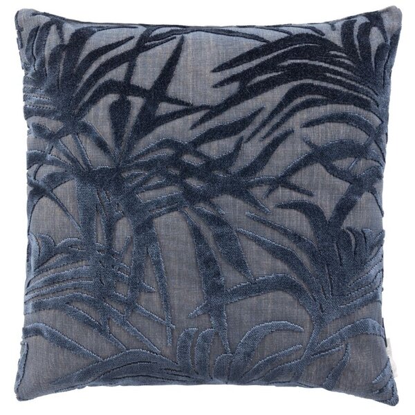 Tmavě modrý polštář ZUIVER MIAMI s palmovým motivem