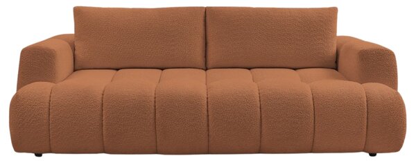 -25 % Dny MOMENTI– Bobochic Paris Terakotově oranžová bouclé rozkládací pohovka Fuji 251 cm