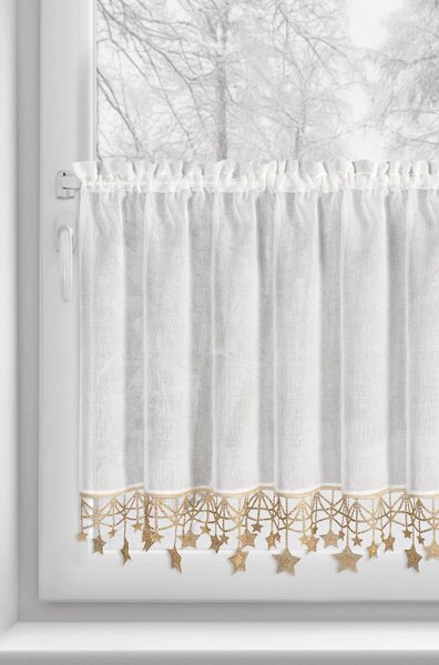 KRÁTKÁ VÁNOČNÍ ZÁCLONA NA PÁSCE XMAS 60X150 CM HVĚZDY