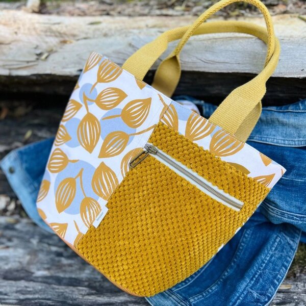 SWAFING Dekorační látka Dots & Leaves by Emjo Design listy a puntíky